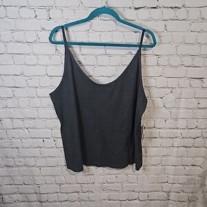 Spaghetti strap ribbed tank top
